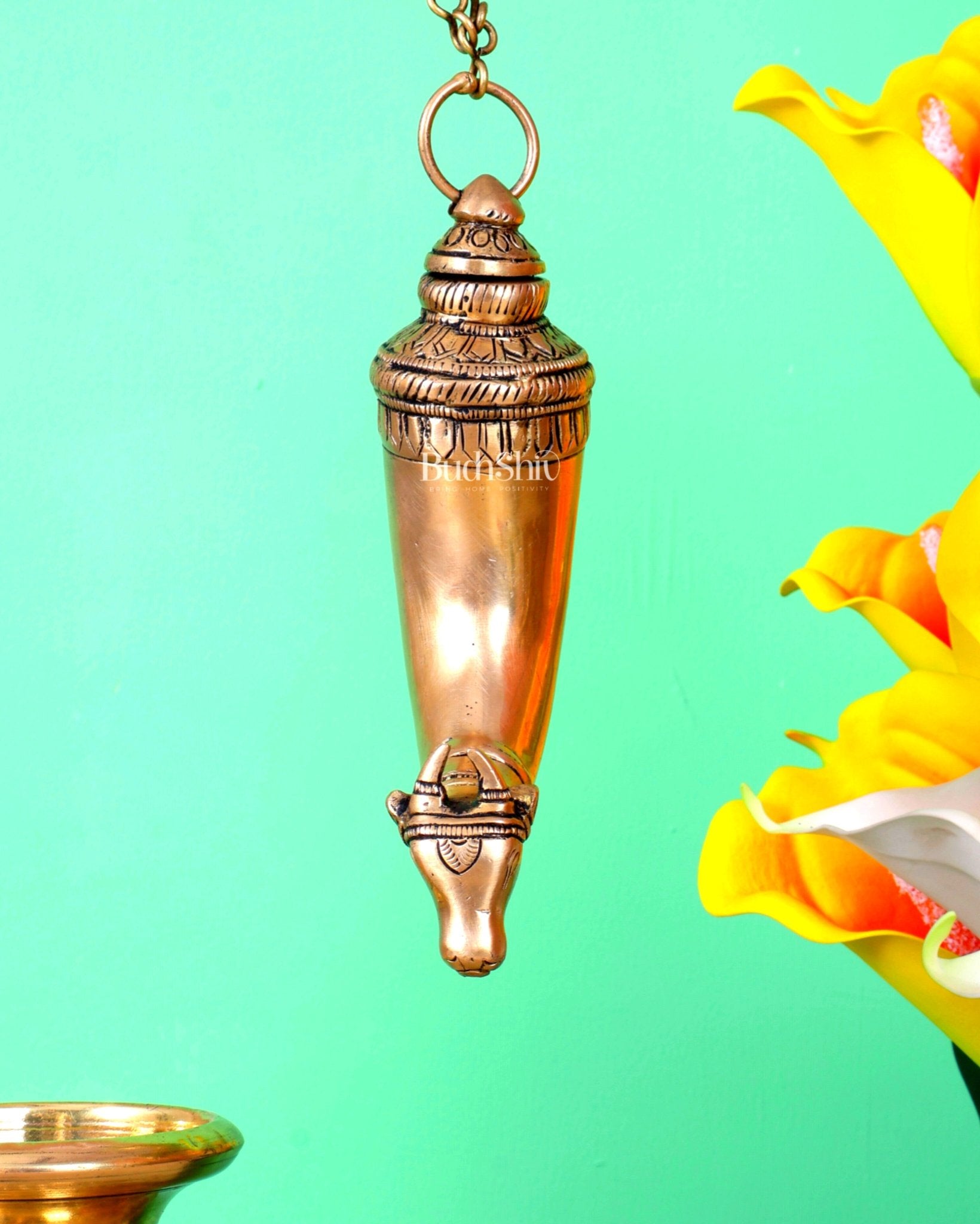 Brass Nandi Jaldhari – Multipurpose Hanging & Hand - Held for Shiva Lingam Abhishek - Budhshiv.com