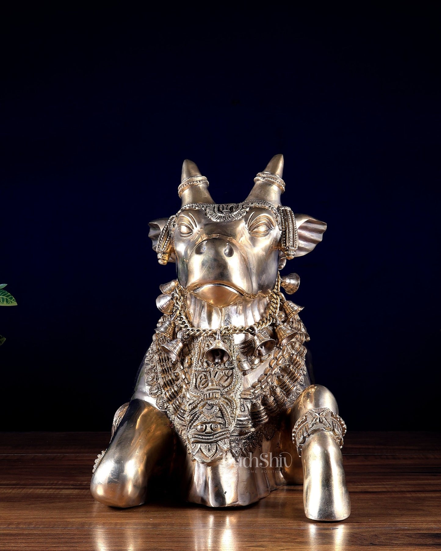 Brass Nandi Sculpture – Majestic Temple Design 25 inch - Budhshiv.com