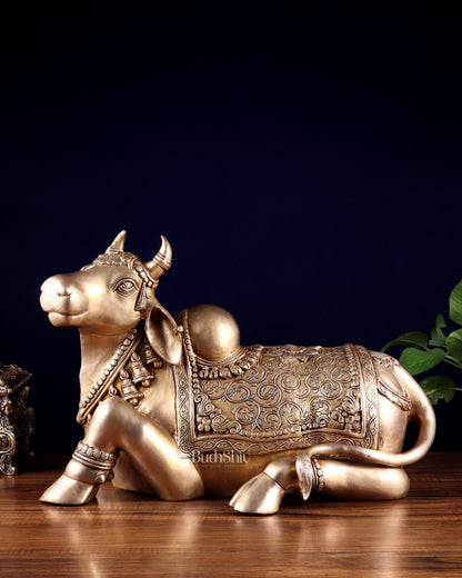 Brass Nandi Statue 21 inch - Budhshiv.com