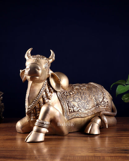 Brass Nandi Statue 21 inch - Budhshiv.com
