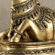 Brass Nandi Statue vintage tone - 20 inch - Budhshiv.com