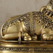 Brass Nandi Statue vintage tone - 20 inch - Budhshiv.com