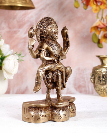 Brass Narasimha Killing Hiranyakashyap Idol – Lord Narasimha Avatar Statue (7.5 Inches) - Budhshiv.com