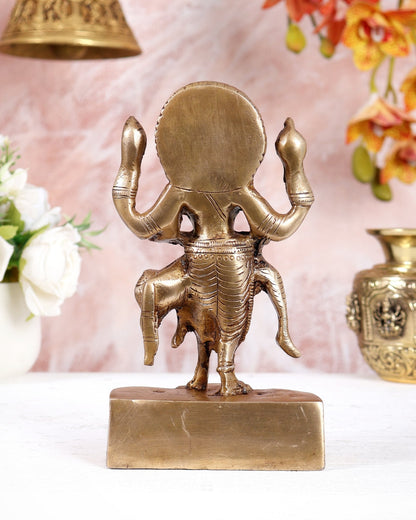 Brass Narasimha Killing Hiranyakashyap Idol – Lord Narasimha Avatar Statue (7.5 Inches) - Budhshiv.com