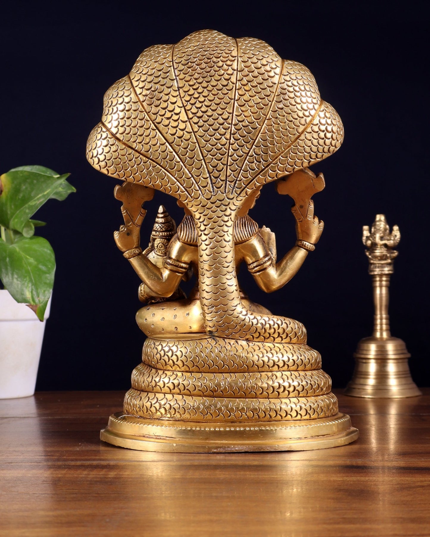 Brass Narasimha Lakshmi idol 10 inch - Budhshiv.com