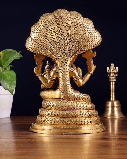 Brass Narasimha Lakshmi idol 10 inch - Budhshiv.com