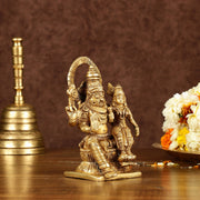 Brass Narasimha Lakshmi Idol | Height: 6 inch - Budhshiv.com