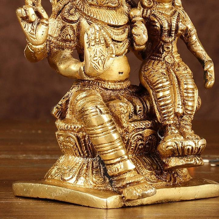 Brass Narasimha Lakshmi Idol | Height: 6 inch - Budhshiv.com