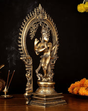Brass Nataraja Dancing Shiva Superfine Sculpture - 18" Height - Budhshiv.com