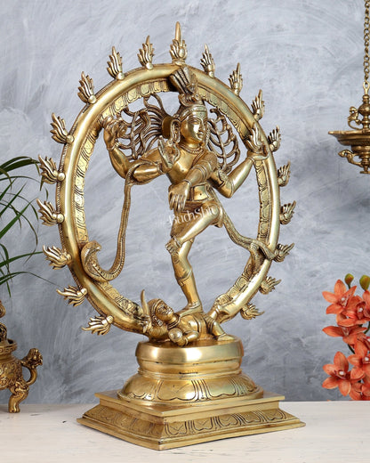 Brass Nataraja Dancing Shiva Superfine sculpture 24" - Budhshiv.com