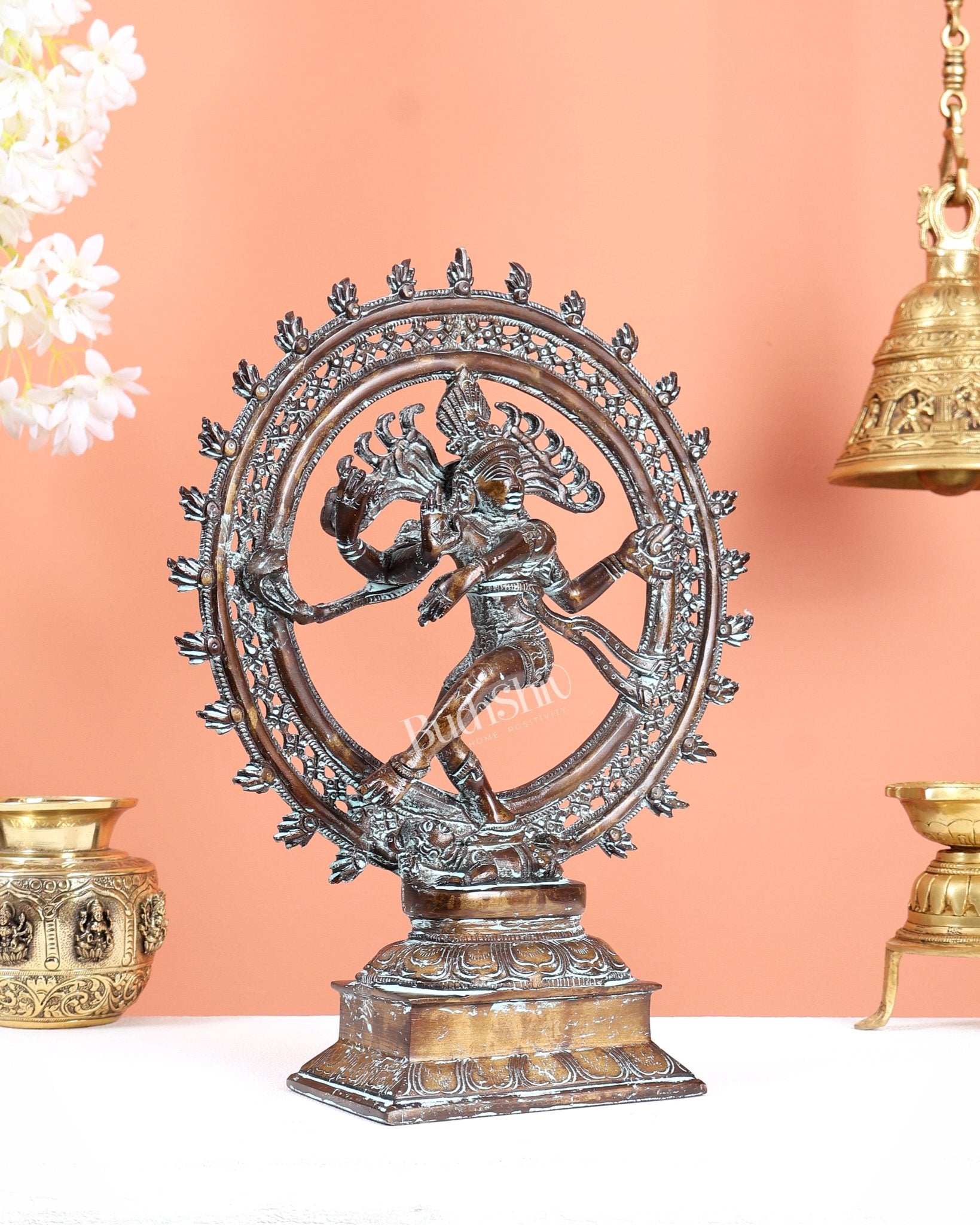 Brass Nataraja Statue - 13 inch super antique - Budhshiv.com