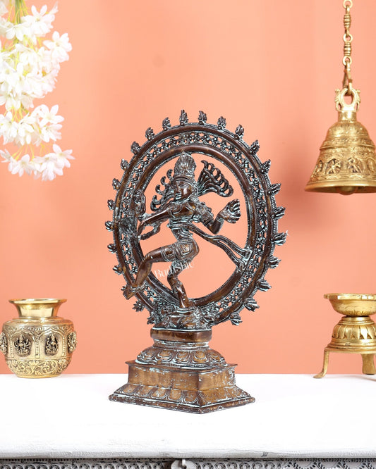 Brass Nataraja Statue - 13 inch super antique - Budhshiv.com