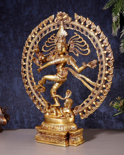 Brass Nataraja Statue - 20.5" Height - Budhshiv.com