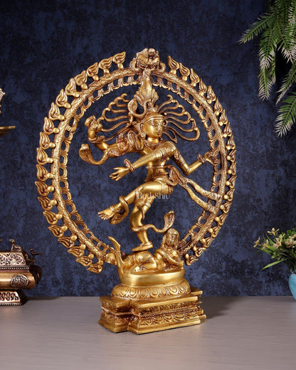 Brass Nataraja Statue - 20.5" Height - Budhshiv.com