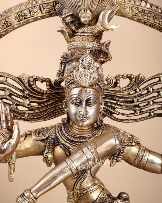 Brass Nataraja Statue | 23" Height shiv gauri carvings - Budhshiv.com