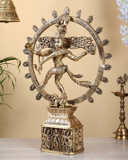 Brass Nataraja Statue | 23" Height shiv gauri carvings - Budhshiv.com