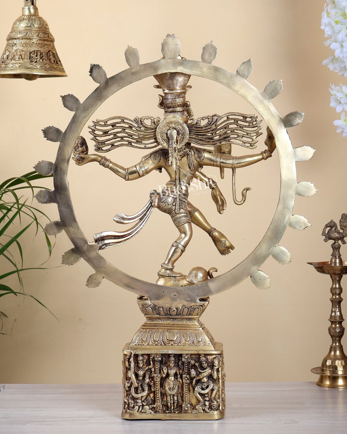 Brass Nataraja Statue | 23" Height shiv gauri carvings - Budhshiv.com