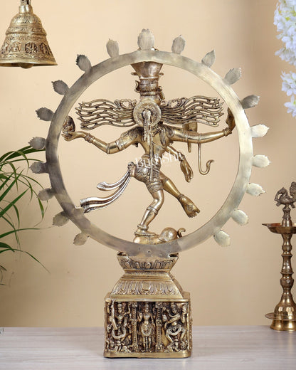 Brass Nataraja Statue | 23" Height shiv gauri carvings - Budhshiv.com