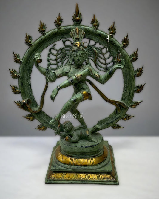 Brass Nataraja Statue 24 inch patina tone - Budhshiv.com