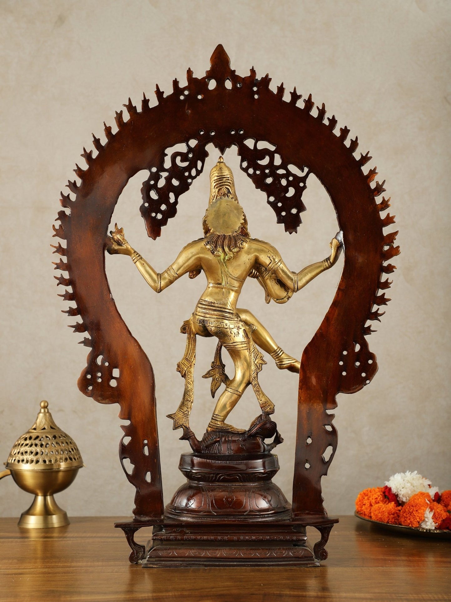 Brass Nataraja Statue - 26" Height dual tone - Budhshiv.com