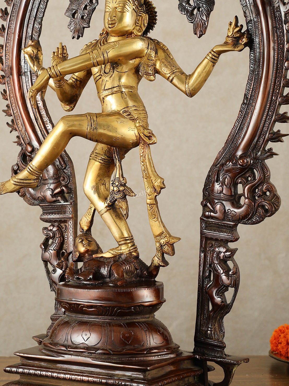 Brass Nataraja Statue - 26" Height dual tone - Budhshiv.com