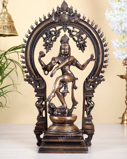 Brass Nataraja statue antique finish - 18" Height - Budhshiv.com