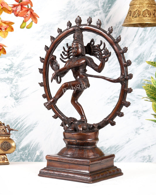 Brass Nataraja Statue Brown tone 15" - Budhshiv.com