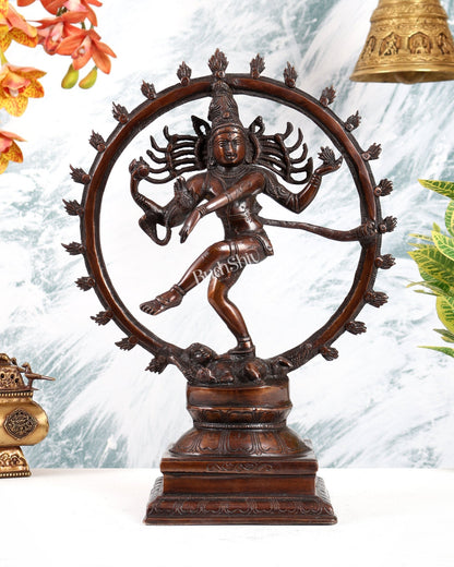 Brass Nataraja Statue Brown tone 15" - Budhshiv.com