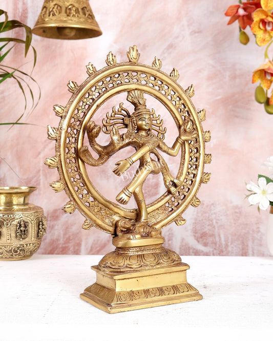 Brass Nataraja Statue – Lord Shiva Cosmic Dancer (12 Inch) - Budhshiv.com