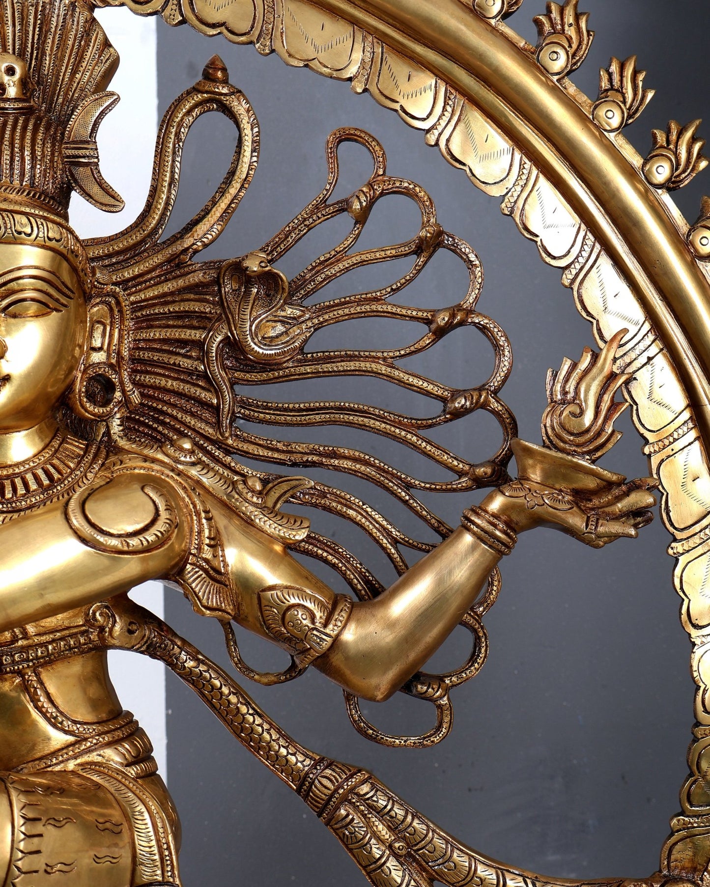 Brass Nataraja Statue – Majestic Large Sculpture 38 inch - Budhshiv.com