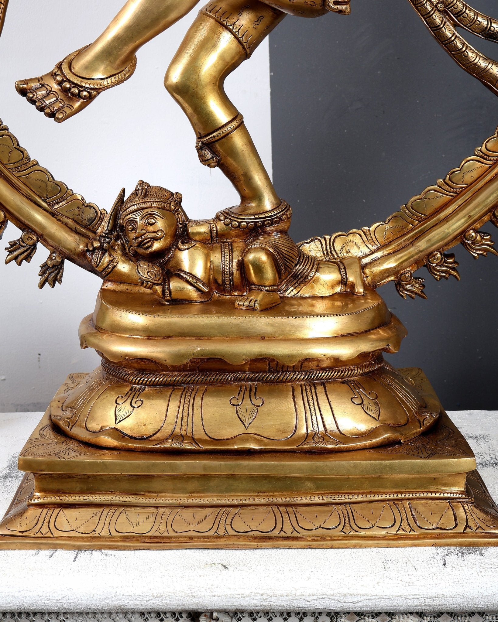 Brass Nataraja Statue – Majestic Large Sculpture 38 inch - Budhshiv.com