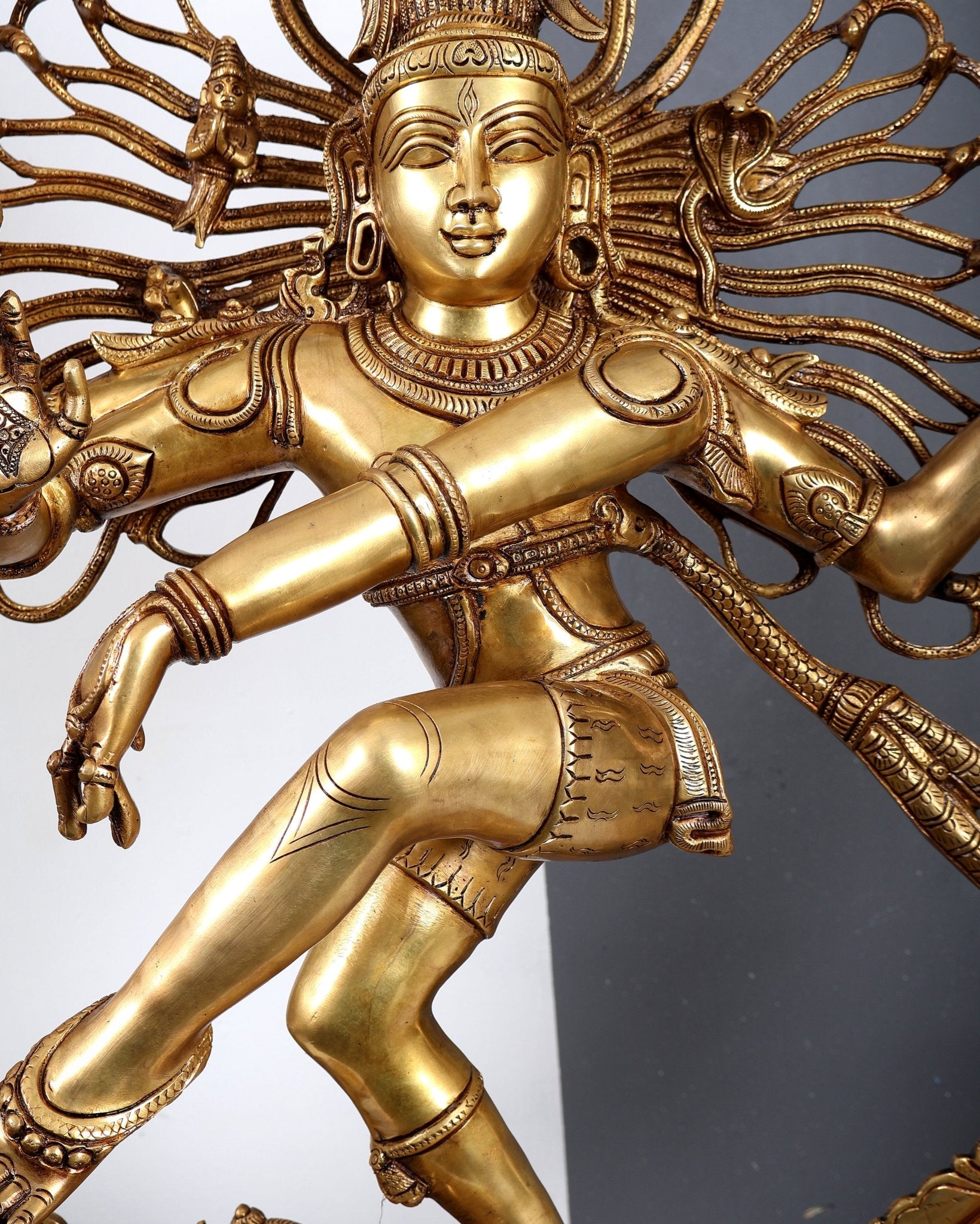 Brass Nataraja Statue – Majestic Large Sculpture 38 inch - Budhshiv.com