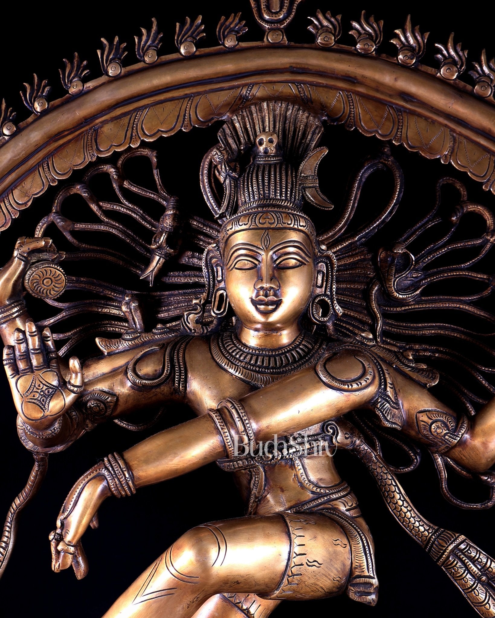 Brass Nataraja Statue – Majestic Large Sculpture in Classical style 38 inch - Budhshiv.com