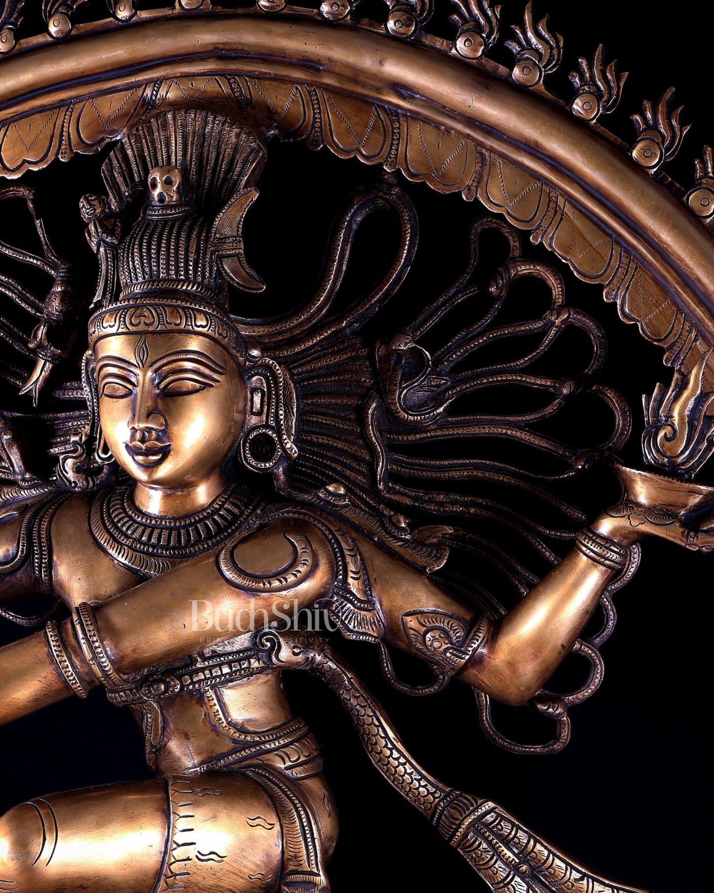 Brass Nataraja Statue – Majestic Large Sculpture in Classical style 38 inch - Budhshiv.com