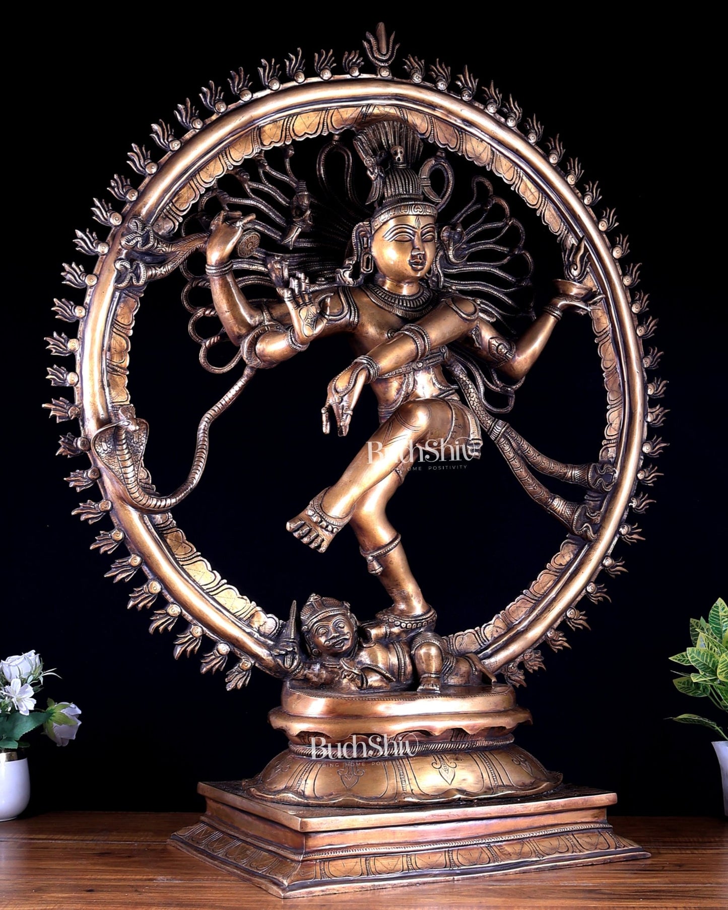 Brass Nataraja Statue – Majestic Large Sculpture in Classical style 38 inch - Budhshiv.com