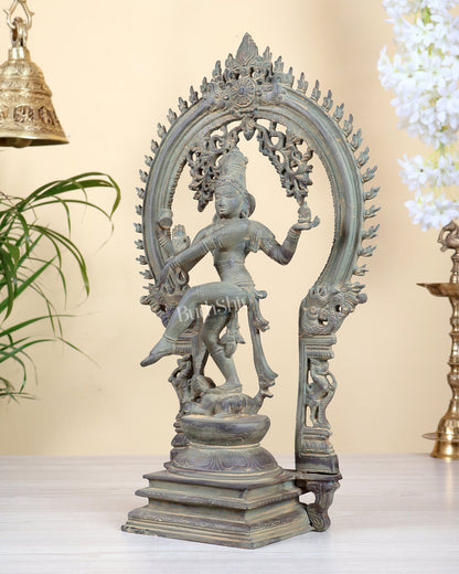 Brass Nataraja statue Patina tone 18" Height - Budhshiv.com