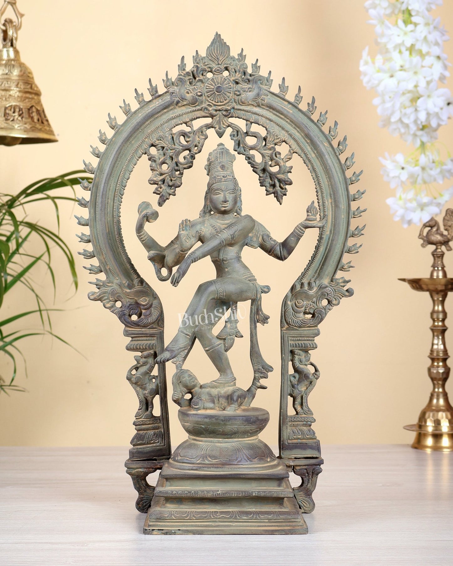 Brass Nataraja statue Patina tone 18" Height - Budhshiv.com