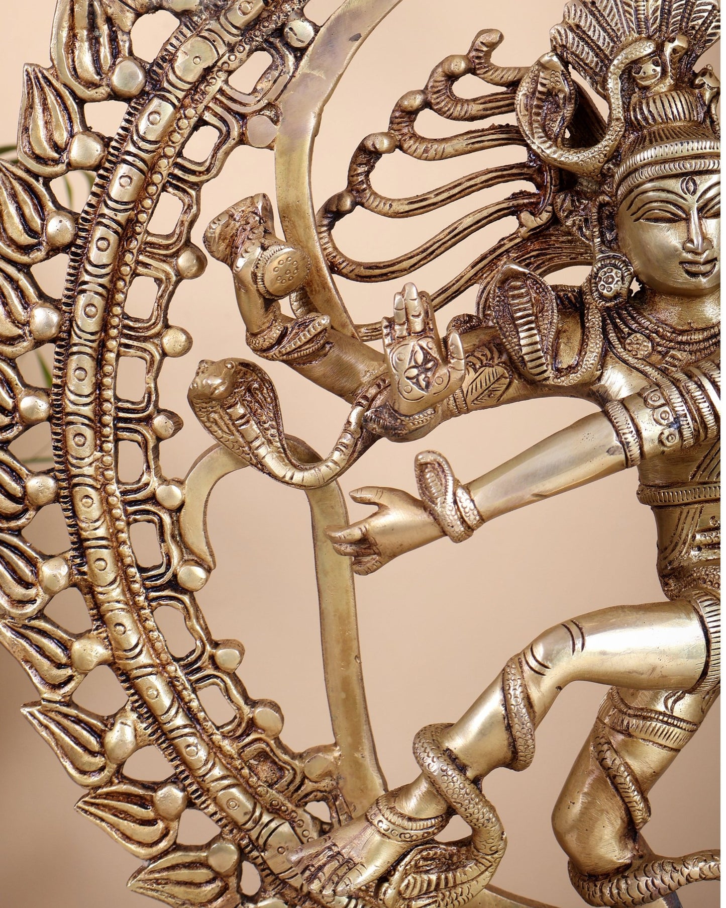 Brass Nataraja Statue with om background 20 inch - Budhshiv.com
