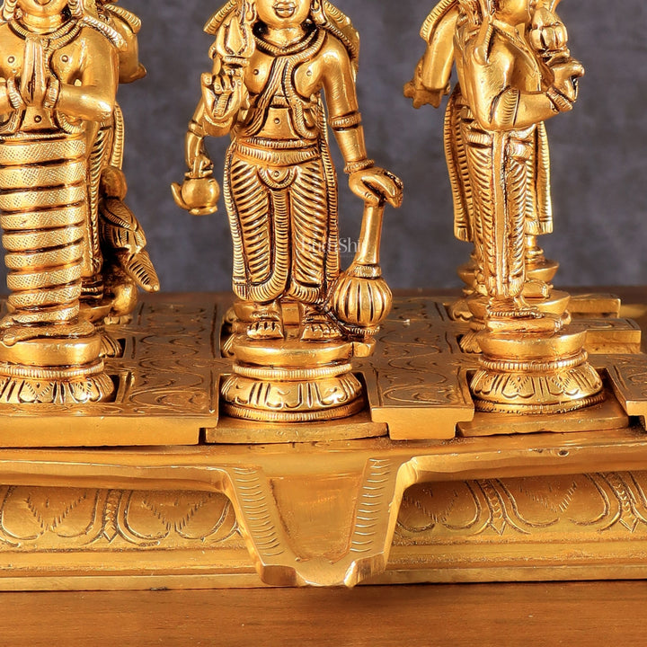Brass Navagraha idols with abhishekam pita base 7" - Budhshiv.com