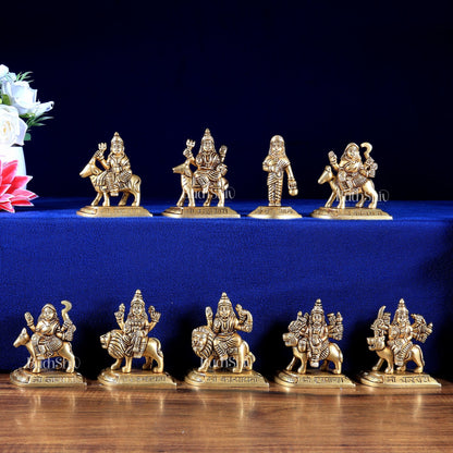 Brass Navdurga Idol Set – Nine Forms of Divine Shakti 4 inch - Budhshiv.com