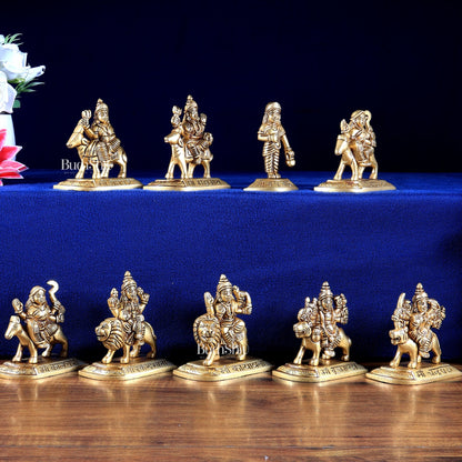 Brass Navdurga Idol Set – Nine Forms of Divine Shakti 4 inch - Budhshiv.com