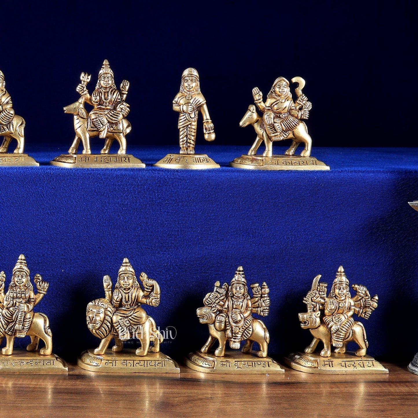 Brass Navdurga Idol Set – Nine Forms of Divine Shakti 4 inch - Budhshiv.com