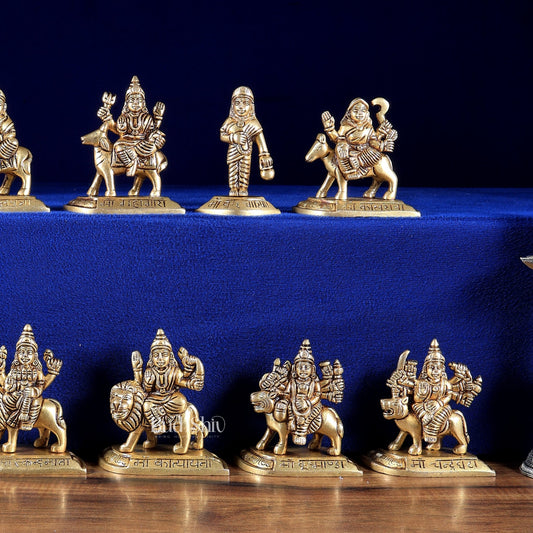 Brass Navdurga Idol Set – Nine Forms of Divine Shakti 4 inch - Budhshiv.com