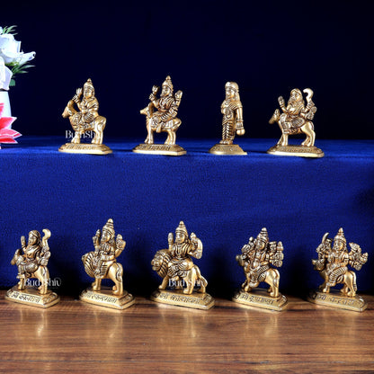 Brass Navdurga Idol Set – Nine Forms of Divine Shakti 4 inch - Budhshiv.com