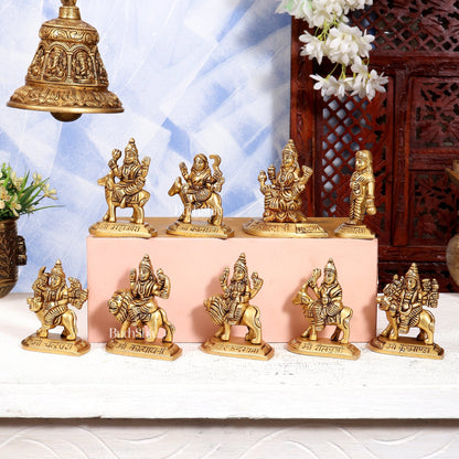 Brass Navdurga Idol Set – Nine Forms of Divine Shakti 4 inch - Budhshiv.com