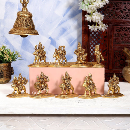 Brass Navdurga Idol Set – Nine Forms of Divine Shakti 4 inch - Budhshiv.com