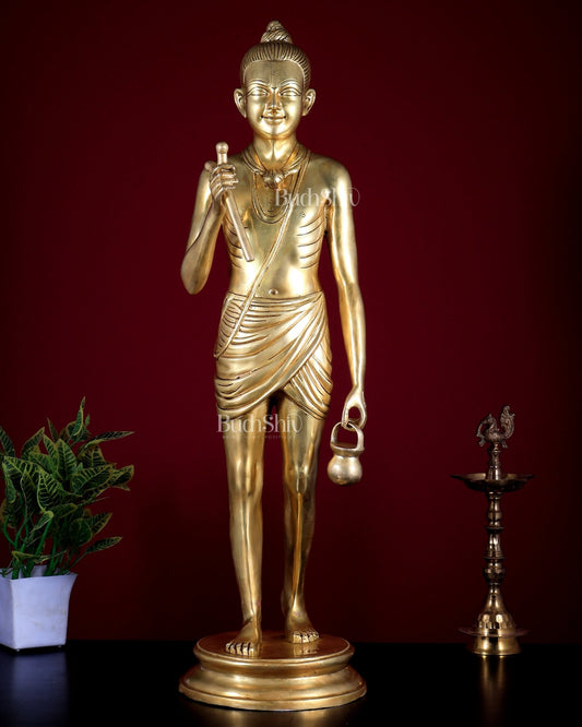 Brass Neelkanth Swamy Narayan Bhagwan Statue – Akshardham Deity Sculpture 30 inch - Budhshiv.com