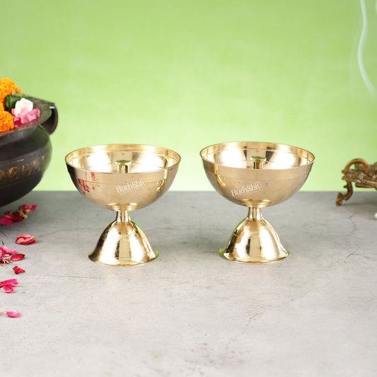 Brass oil diya Lamp 4" - Budhshiv.com