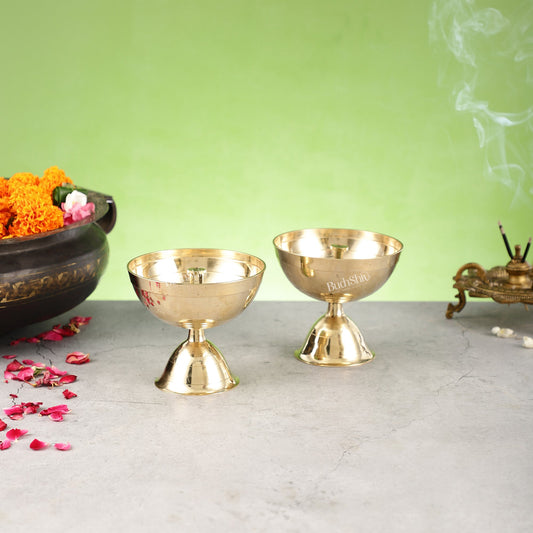 Brass oil diya Lamp 4" - Budhshiv.com