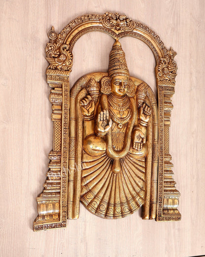Brass Padmavathi Thayar Wall Hanging – Goddess Lakshmi Universal Form (25 Inches) - Budhshiv.com